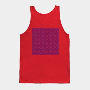 Blue Tile Pattern Red background Tank Top